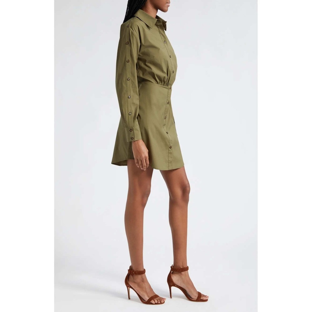 Veronica Beard NEW Rae Shirt Dress 14 Olive Safari Military Chic Equestrian City